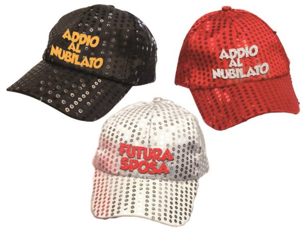 CAPPELLINO NUBILATO CON PAILETTES E APPLICAZIONE GLITTER. . . ORDINE MINIMO 3 PZ. ASSORTITI
