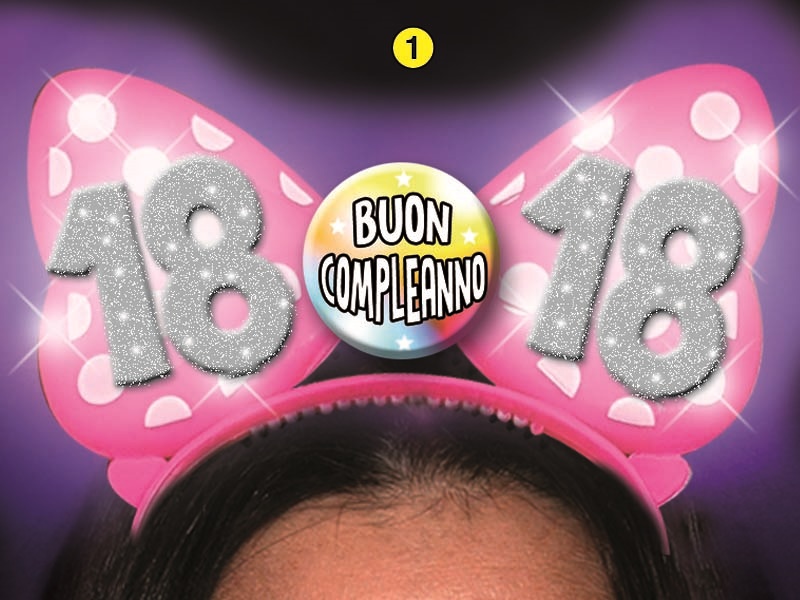 CERCHIETTO 18 ANNI CON FIOCCO LED BUON COMPLEANNO. . . ORDINE MINIMO 2  PZ. - D.O.R. srl