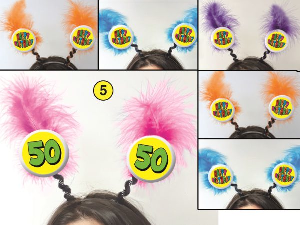 SET 6 CERCHIETTI MARABU' 50 ANNI. . . (1 PER LA FESTEGGIATA + 5 PER LE AMICHE)