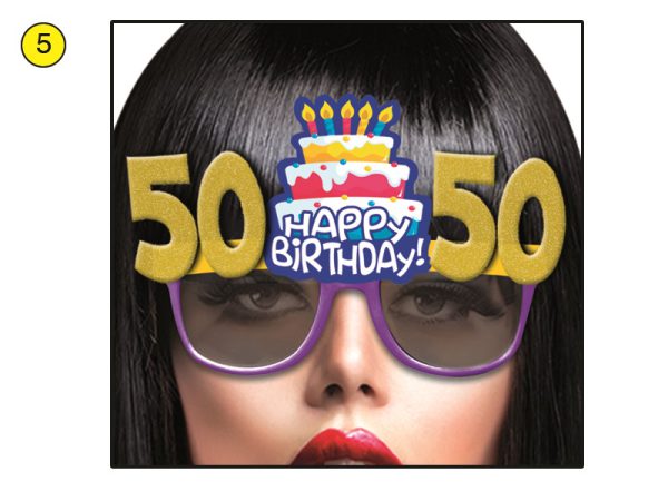 OCCHIALI TORTA 50 ANNI