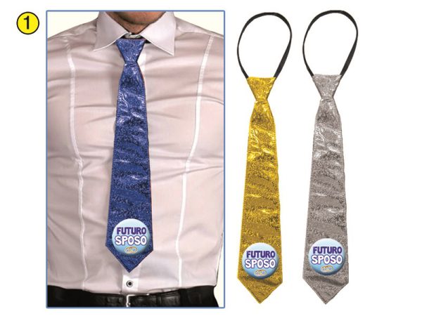 CRAVATTA GLITTER FUTURO SPOSO. . . ORDINE MINIMO 3 PZ. IN COLORI ASSORTITI