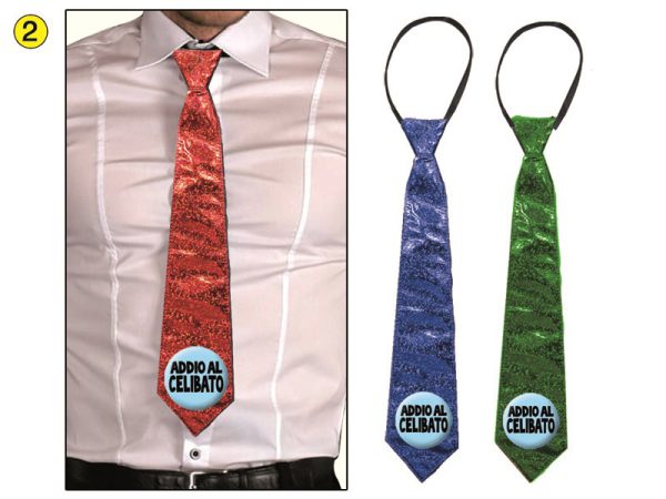 CRAVATTA GLITTER ADDIO AL CELIBATO. . . ORDINE MINIMO 3 PZ. IN COLORI ASSORTITI