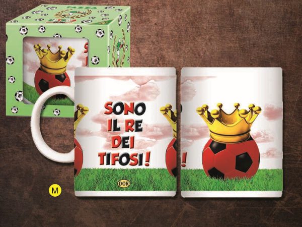 TAZZA "RE DEI TIFOSI" ROSSO E NERO