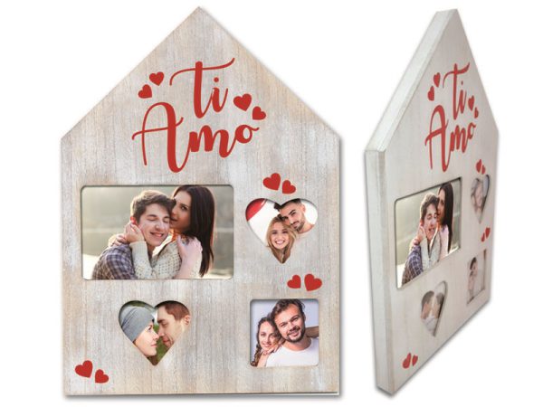 PORTAFOTO MULTIPLO IN LEGNO cm 26x37,5x2. . . ORDINE MINIMO 2 PZ.