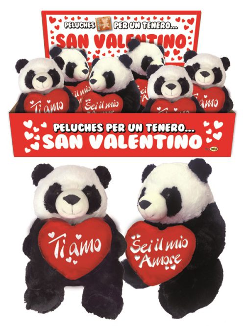 Orso di Peluche San Valentino con Cuori 35 cm - 068949 