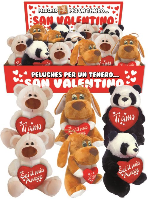 Peluche Orso Bianco h 20cm San Valentino Ti amo Cuore