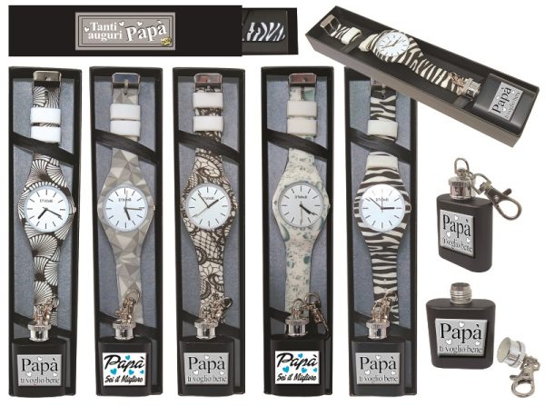 SET REGALO PAPA': OROLOGIO VINTAGE + PORTACHIAVI VERA FIASCHETTA. . . ORDINE MINIMO 5 PZ. ASSORTITI