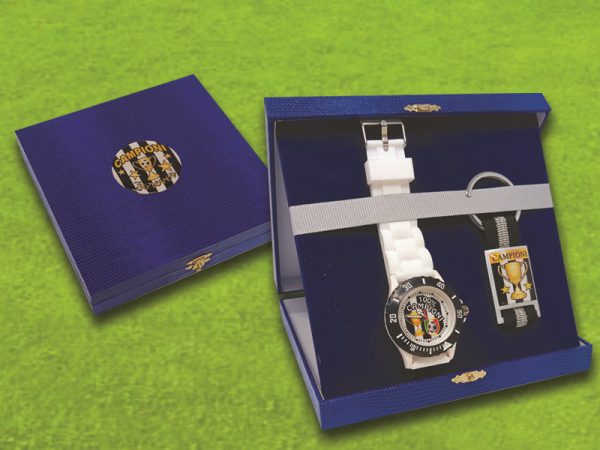 SET OROLOGIO + PORTACHIAVI BIANCO E NERO
