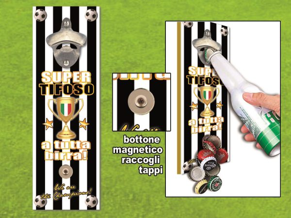 APRIBOTTIGLIE DA PARETE BIANCO E NERO - CON BOTTONE MAGNETICO