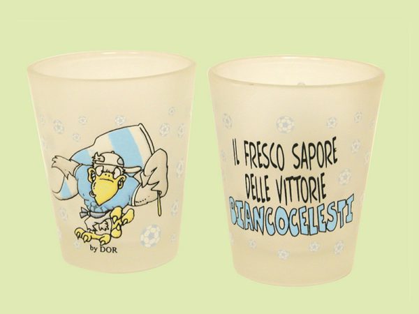 SET 4 BICCHIERINI BIANCO E CELESTE