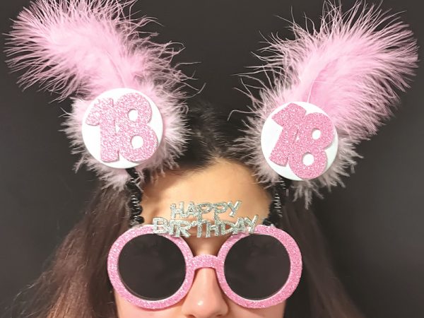 OCCHIALI GLITTER E MARABU' 18 ANNI