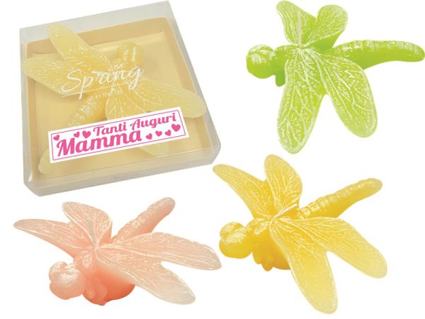 CANDELA GALLEGGIANTE LIBELLULA MAMMA. . . ORDINE MINIMO 3 PZ. ASSORTITI