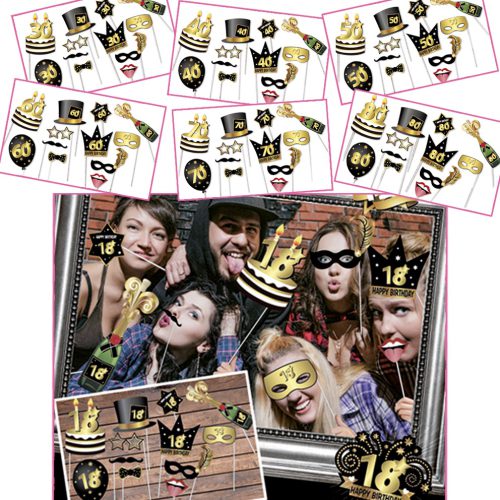 SET 12 ACCESSORI FOTO COMPLEANNO - 2151
