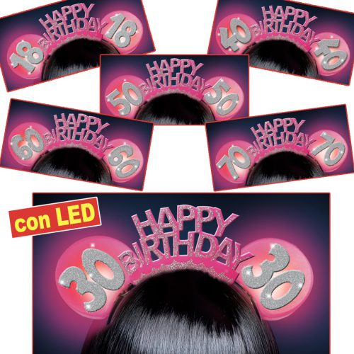 CERCHIETTO CON LED TOPINA HAPPY BIRTHDAY - 6239