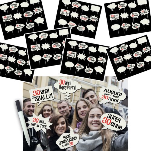 SET 12 ACCESSORI FOTO FUMETTO - 6323