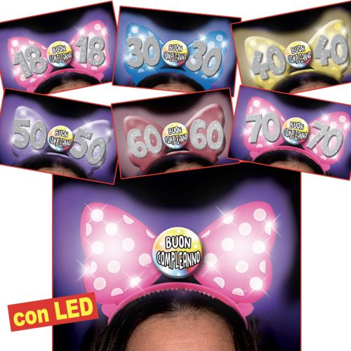CERCHIETTO CON FIOCCO LED - 8595