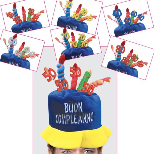 CAPPELLO GLITTER BUON COMPLEANNO - 8893