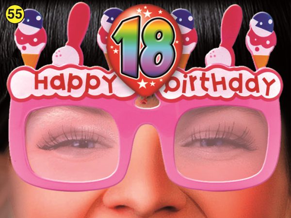 OCCHIALI HAPPY BIRTHDAY GELATI 18 ANNI