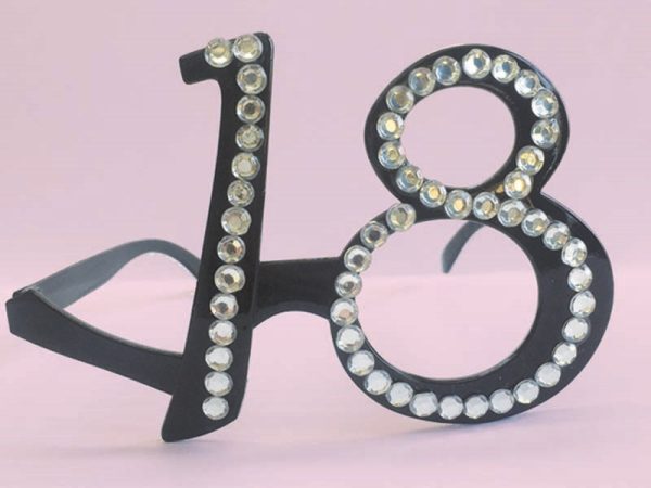OCCHIALI COMPLEANNO STRASS 18 ANNI