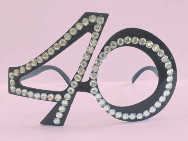 OCCHIALI COMPLEANNO STRASS 40 ANNI