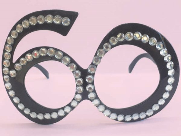 OCCHIALI COMPLEANNO STRASS 60 ANNI
