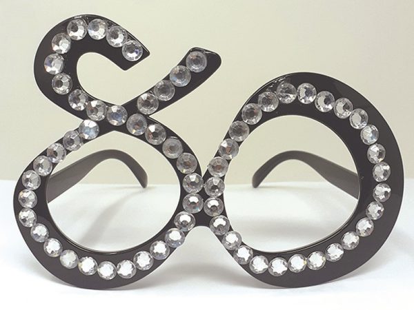 OCCHIALI COMPLEANNO STRASS 80 ANNI