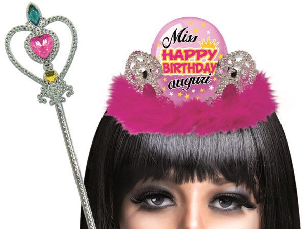 SET TIARA + SCETTRO HAPPY BIRTHDAY