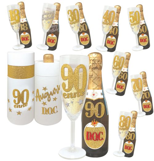 FLUTE E PROSECCO MIGNON ETA' BRILLANT. SCATOLA BIANCA - 1008