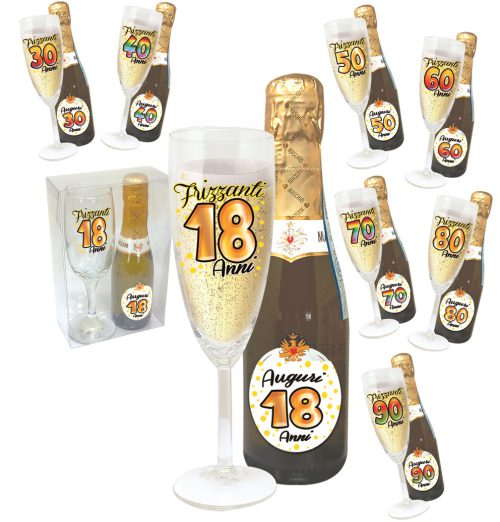 SET FLUTE + MIGNON PROSECCO ETA' CON SCATOLA PVC - 1199