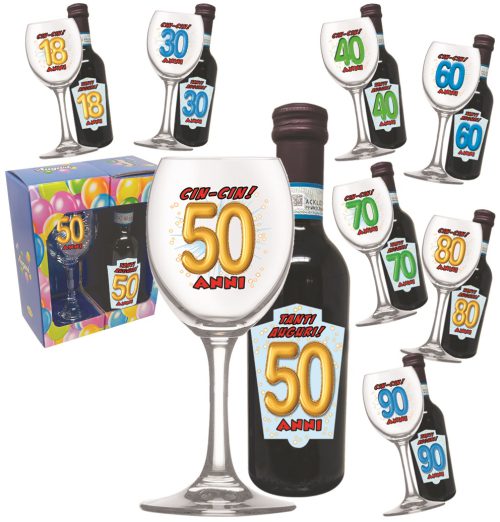 SET CALICE + BOTTIGLIETTA MIGNON VINO DOC ETA' - 4052