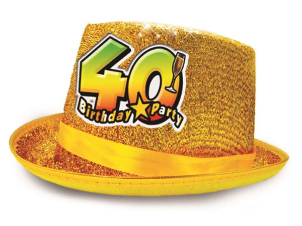 CILINDRO GLITTER "40 ANNI". . . COLORI VARI SENZA POSSIBILITA' DI SCELTA