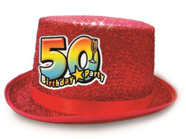 CILINDRO GLITTER "50 ANNI". . . COLORI VARI SENZA POSSIBILITA' DI SCELTA