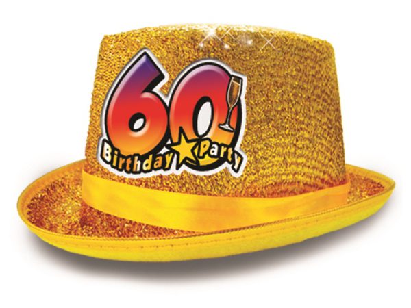 CILINDRO GLITTER "60 ANNI". . . COLORI VARI SENZA POSSIBILITA' DI SCELTA