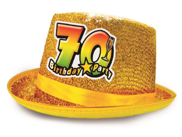CILINDRO GLITTER "70 ANNI". . . COLORI VARI SENZA POSSIBILITA' DI SCELTA