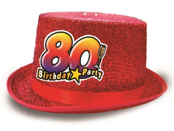 CILINDRO GLITTER "80 ANNI". . . COLORI VARI SENZA POSSIBILITA' DI SCELTA