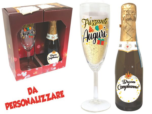 FLUTE+PROSECCO DOC 20 cl AUGURI SCATOLA GIFT