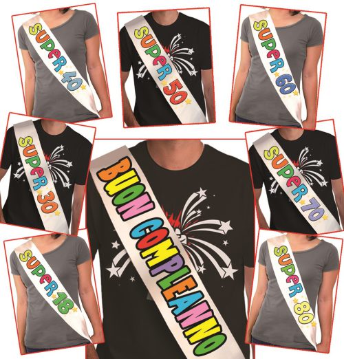 FASCIA SCRITTA FLUO+GLITTER COMPLEANNO - 2051