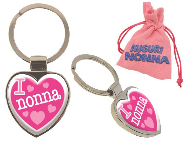 PORTACHIAVI CUORE NONNA IN ACCIAIO. . . ORDINE MINIMO 3 PZ.
