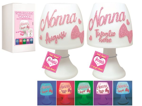 TABLE LAMP NONNA H.19 cm CON APPLICAZIONI GLITTER. . . ORDINE MINIMO 2 PZ. ASSORTITI