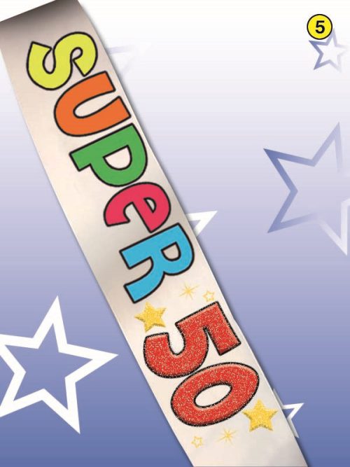 FASCIA SCRITTA FLUO+GLITTER 50 ANNI