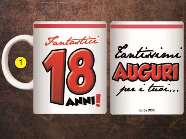 TAZZA 18 ANNI CON SCATOLA REGALO