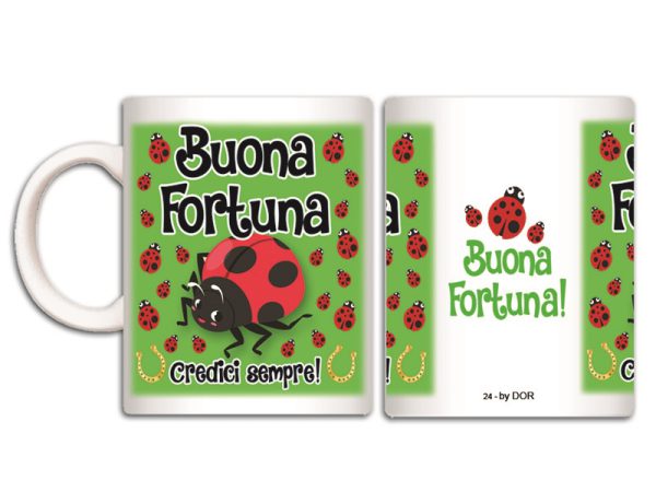 TAZZA FORTUNA "COCCINELLA" CON SCATOLA REGALO