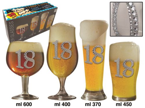 SET 4 BICCHIERI BIRRA 18 ANNI