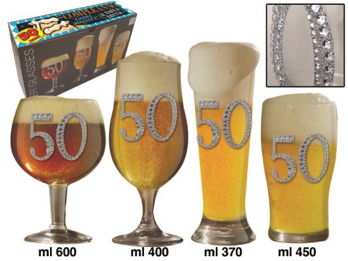 SET 4 BICCHIERI BIRRA 50 ANNI