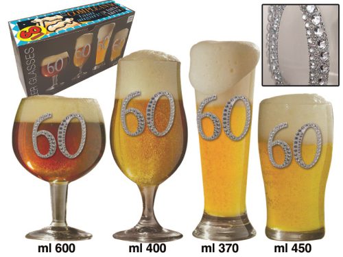 SET 4 BICCHIERI BIRRA 60 ANNI