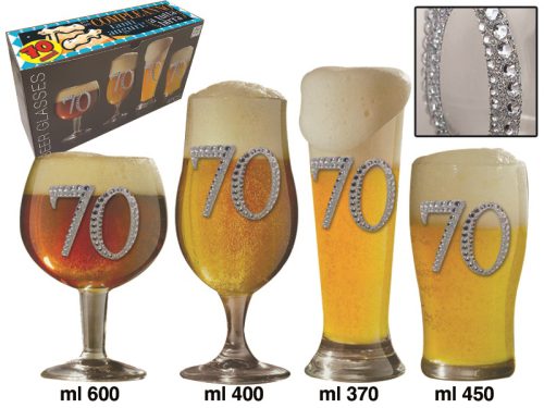 SET 4 BICCHIERI BIRRA 70 ANNI