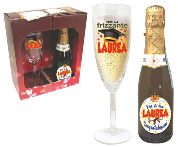 FLUTE+PROSECCO DOC 20 cl LAUREA SCATOLA GIFT