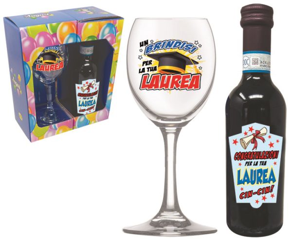CALICE + VINO DOC 25 cl LAUREA SCATOLA PARTY