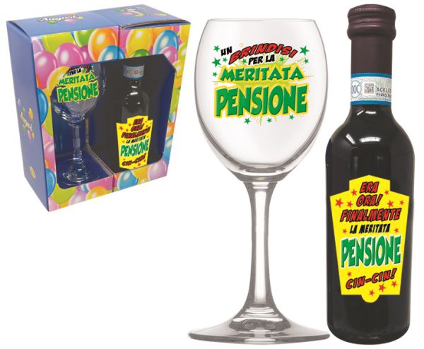 CALICE + VINO DOC 25 cl PENSIONE SCATOLA PARTY