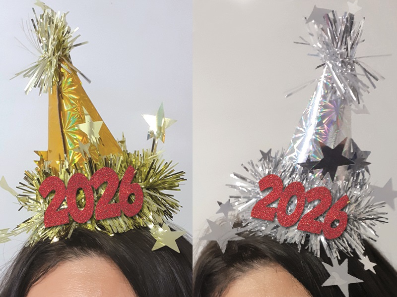CERCHIETTO CAPPELLINO BUON ANNO 2026. . . ORDINE MINIMO 6 PZ. ASSORTITI